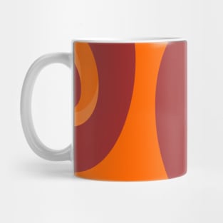 Vintage retro spirals orange posterart 60s style Mug